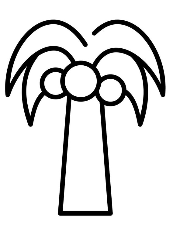 Dibujos de Dibujar Palmera en niños para colorear