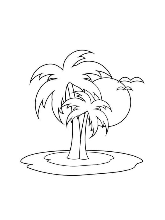 Dibujos de Dibujar Palmera imprimible gratis para colorear