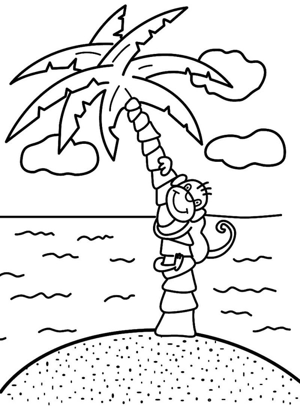 Dibujos de Dibujar Palmera Muy básico para colorear