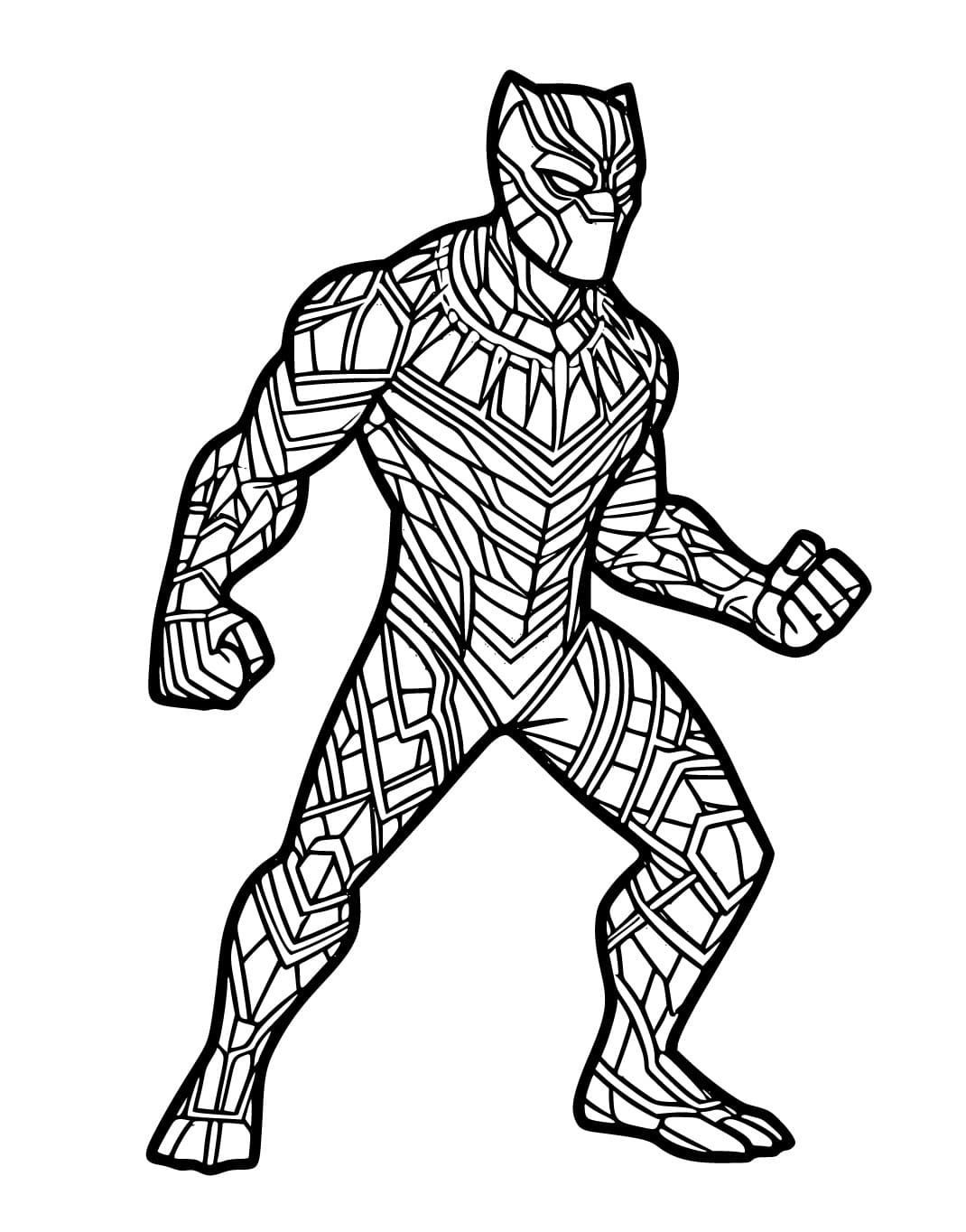 Dibujos de Dibujar Pantera Negra imprimible gratis para colorear