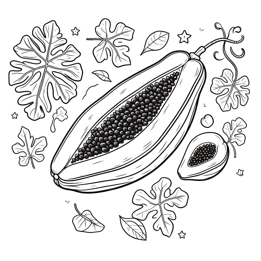Dibujos de Dibujar Papaya 6 para colorear