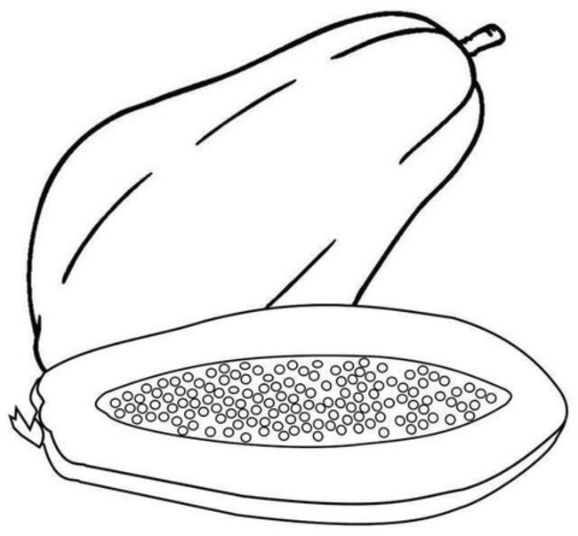 Dibujos de Dibujar Papaya básico para colorear