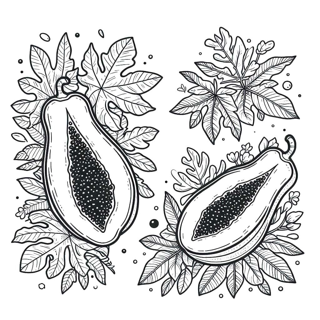 Dibujos de Dibujar Papaya gratis para niños para colorear