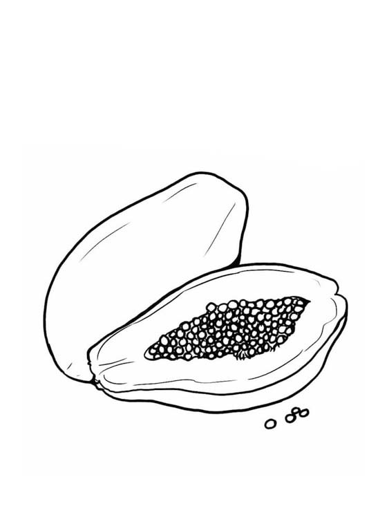 Dibujos de Dibujar Papaya imprimible para colorear