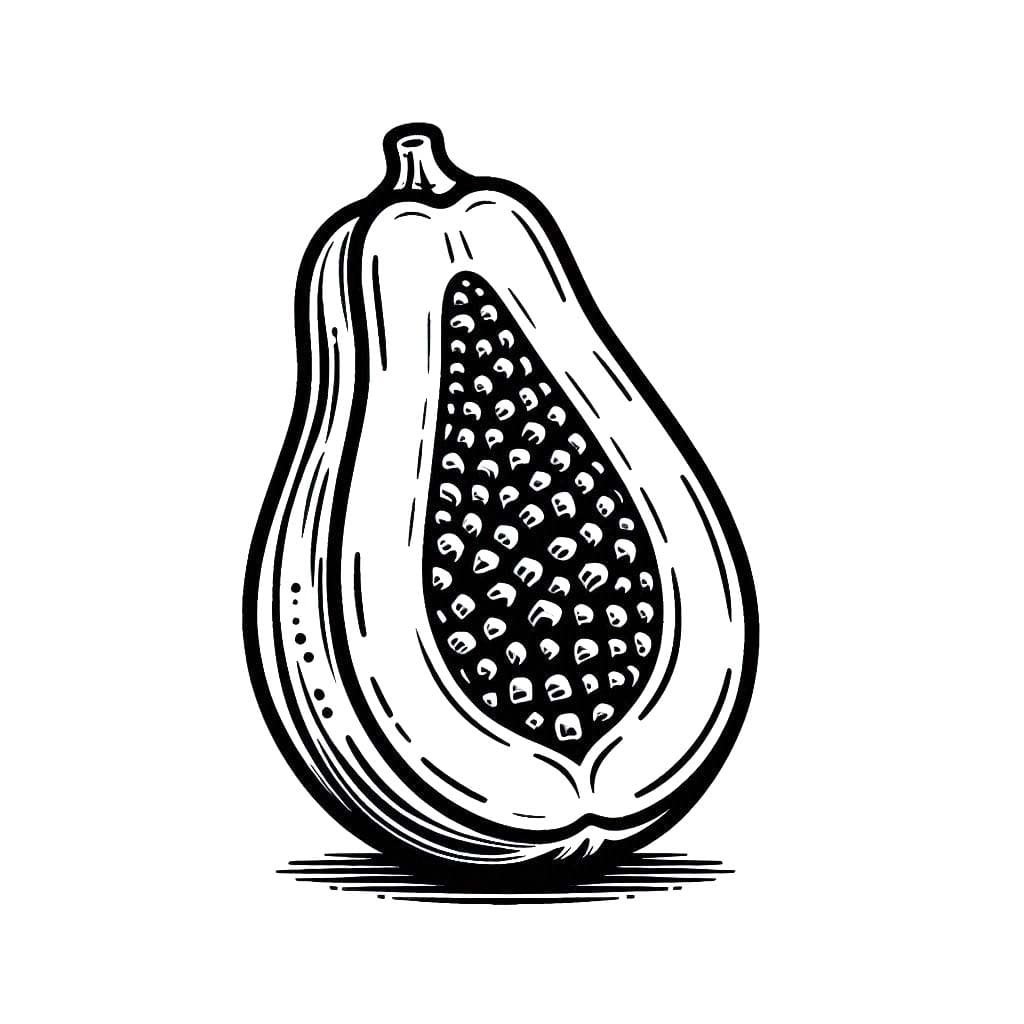 Dibujos de Dibujar Papaya Imprimible para niños para colorear