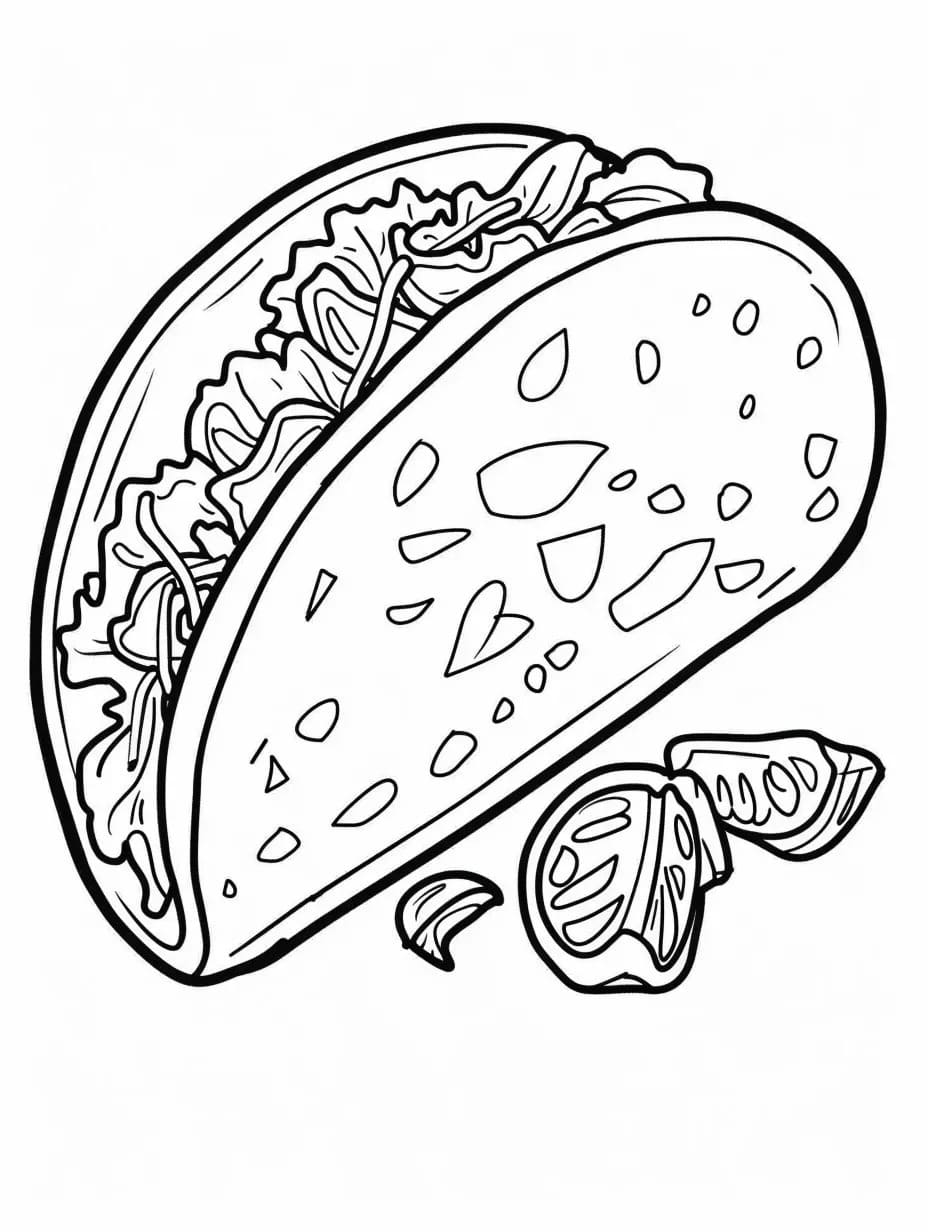 Dibujos de Dibujar Pastel Tacos básico gratuito para colorear