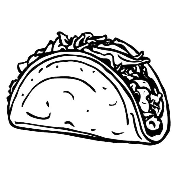 Dibujos de Dibujar Pastel Tacos Gratis fácil para colorear