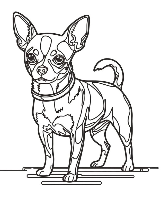 Dibujos de Dibujar perro chihuahua basico para colorear