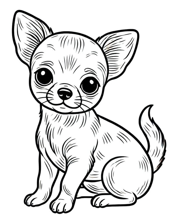 Dibujos de Dibujar perro chihuahua bueno para colorear