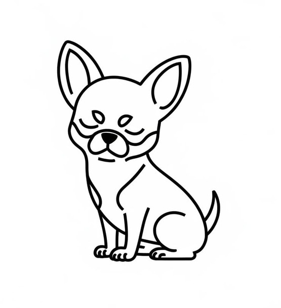 Dibujos de Dibujar perro chihuahua fácil para colorear