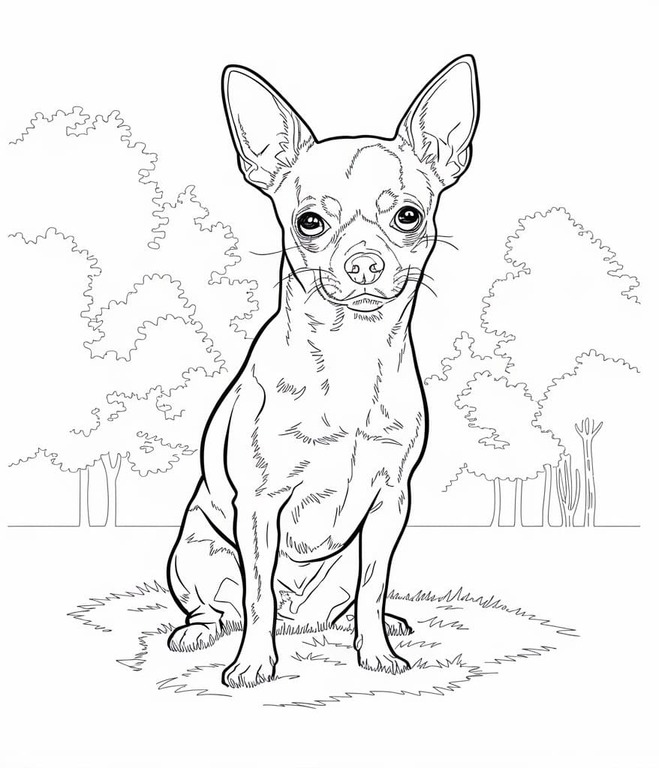 Dibujos de Dibujar perro chihuahua imprimible para colorear