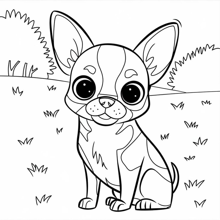 Dibujos de Dibujar perro chihuahua imprimir gratis para colorear