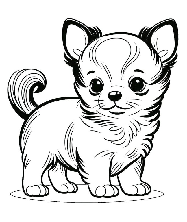 Dibujos de Dibujar perro chihuahua lindo para colorear