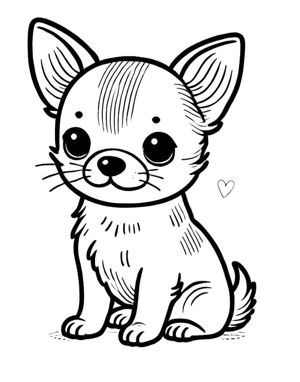 Dibujos de Dibujar perro chihuahua normal para colorear