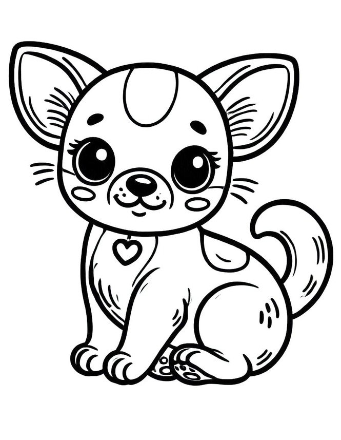 Dibujos de Dibujar perro chihuahua para imprimir para colorear