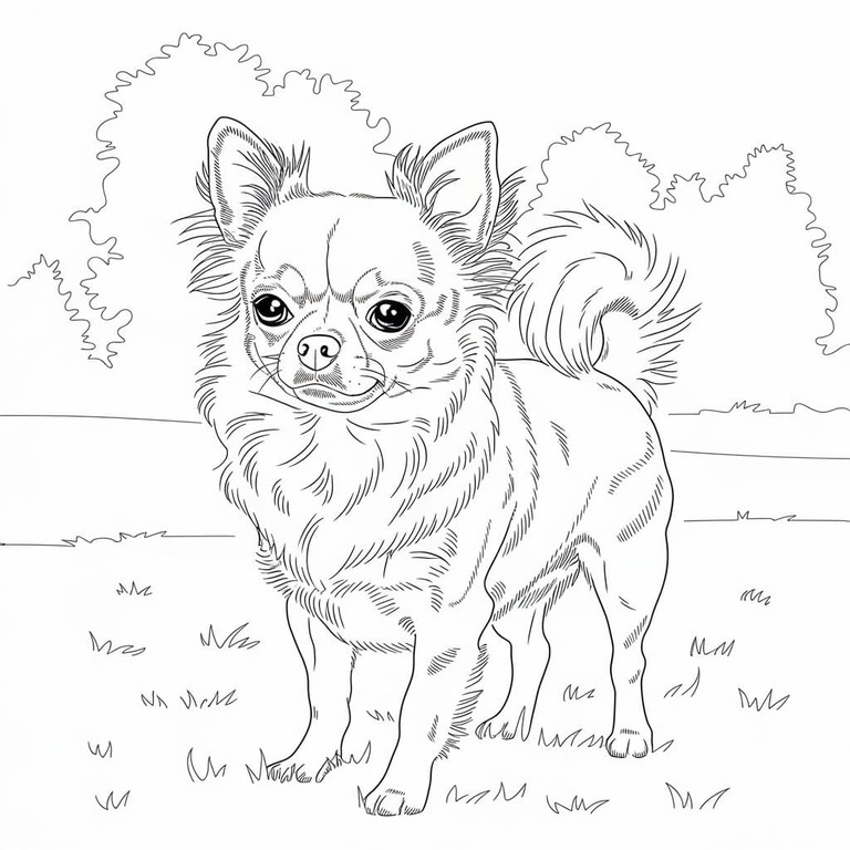 Dibujos de Dibujar perro chihuahua realista para colorear