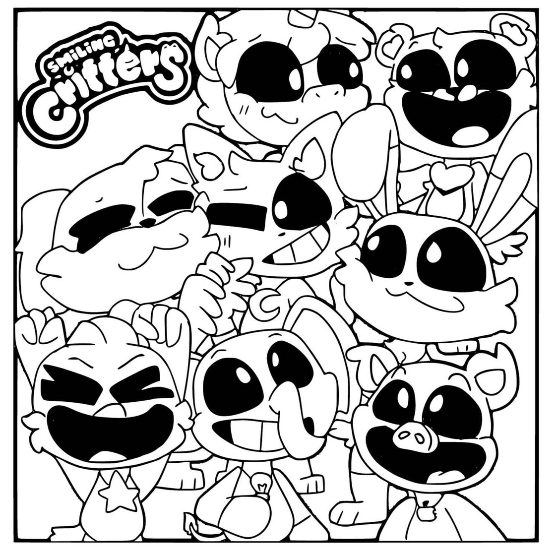 Dibujos de Dibujar personaje Smiling Critters para colorear