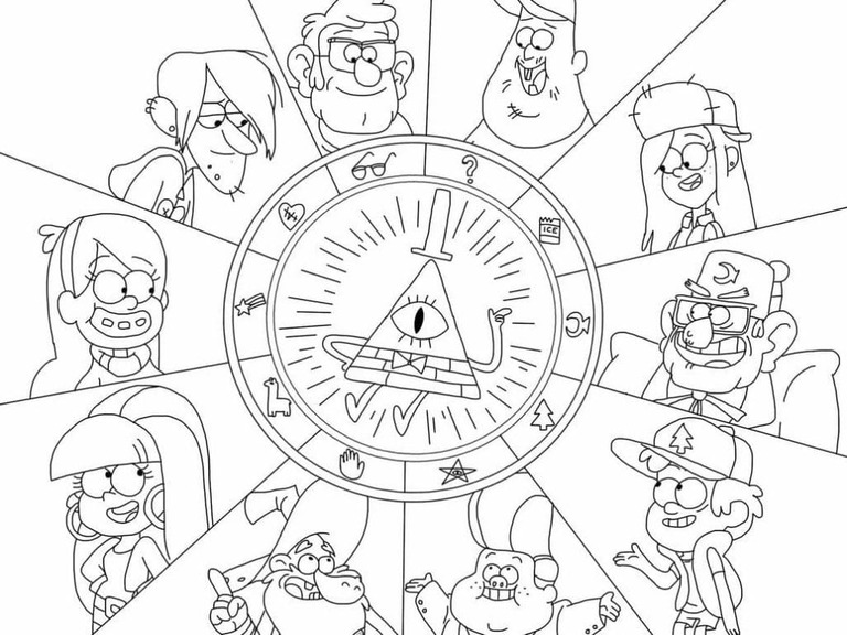 Dibujos de Dibujar personajes de Gravity Falls para colorear