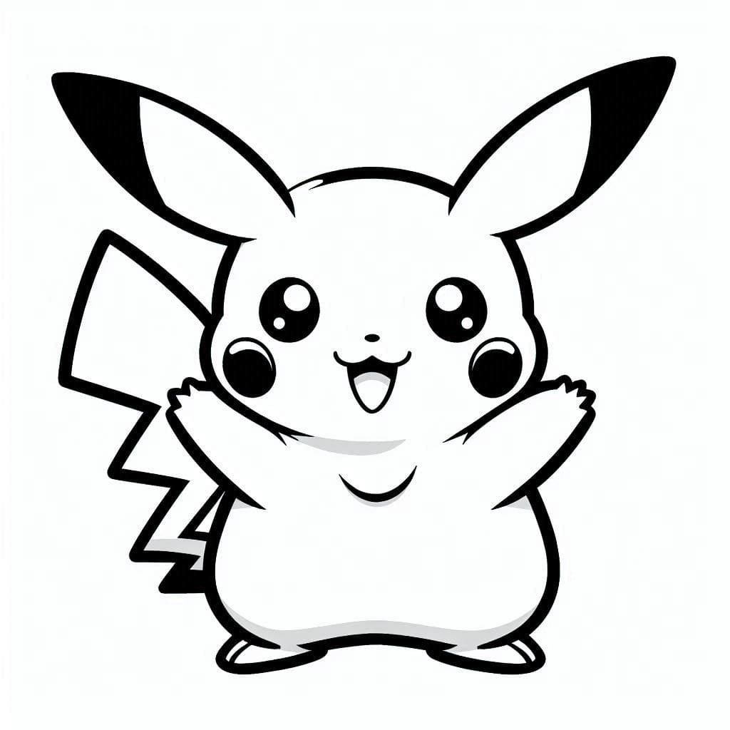 Dibujos de Dibujar Pikachu Básico para colorear