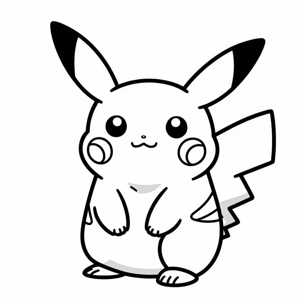 Dibujos de Dibujar Pikachu fácil para colorear