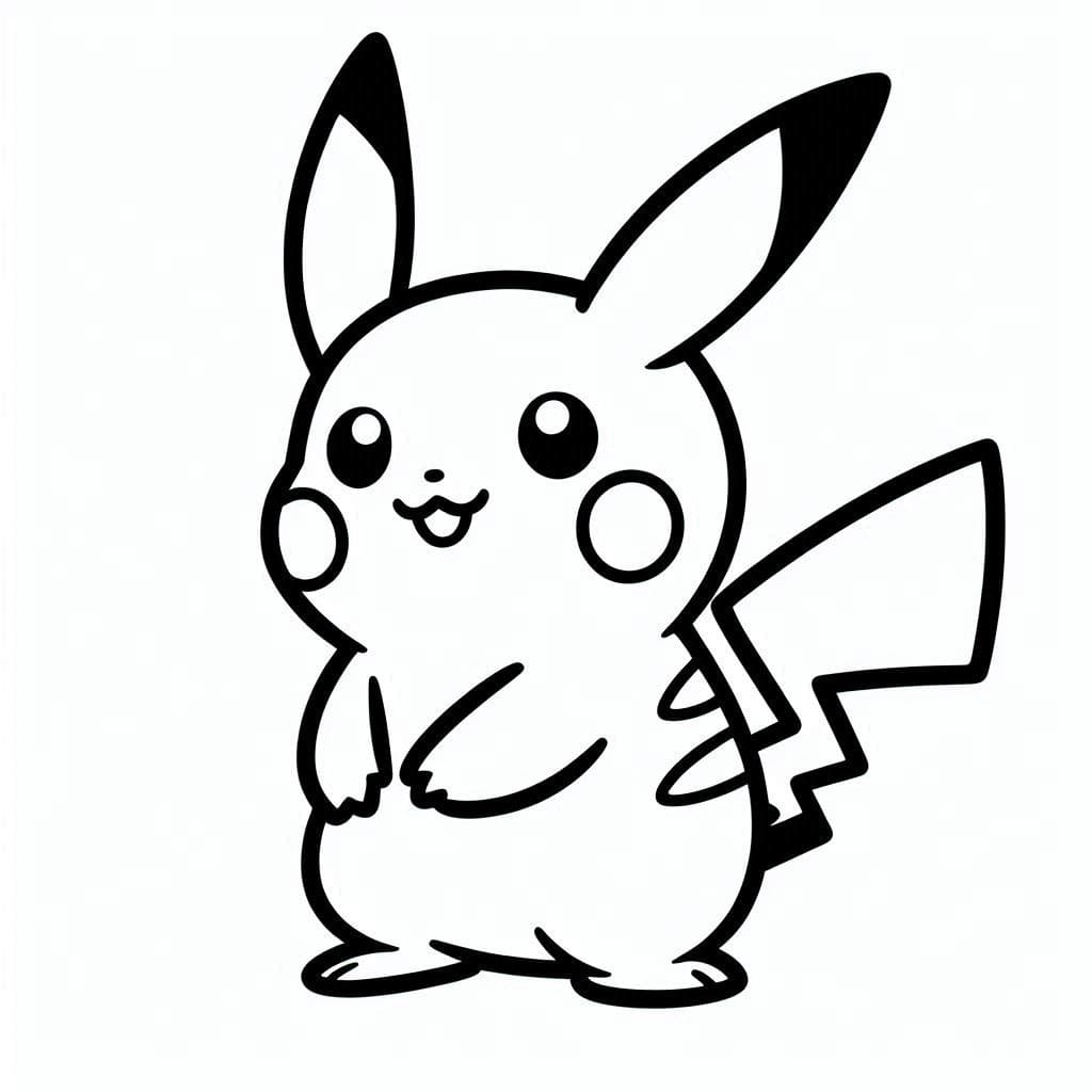 Dibujos de Dibujar Pikachu simple para colorear