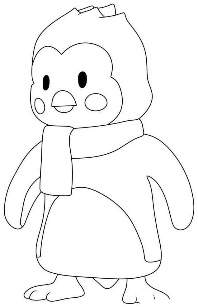 Dibujos de Dibujar pingüino Stumble Guys para colorear