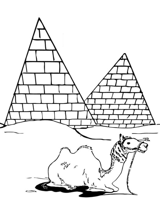 Dibujos de Dibujar Pirámide imprimible gratis para colorear
