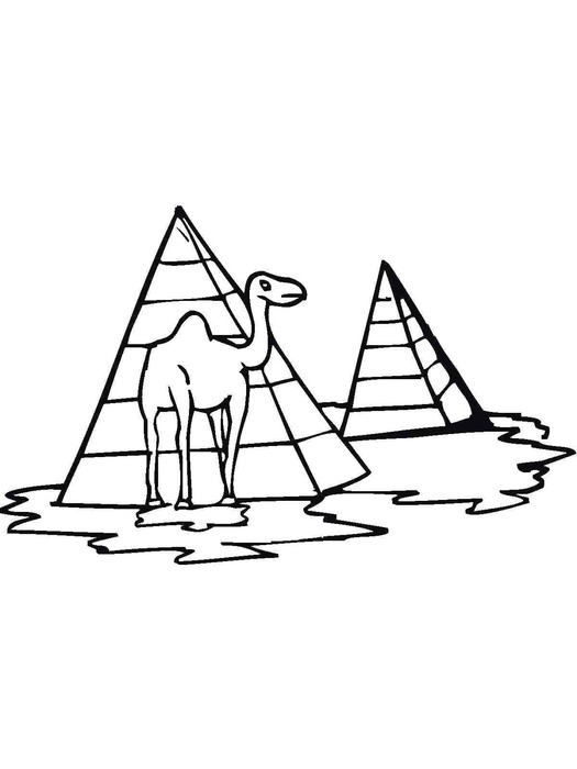 Dibujos de Dibujar Pirámide imprimible para colorear
