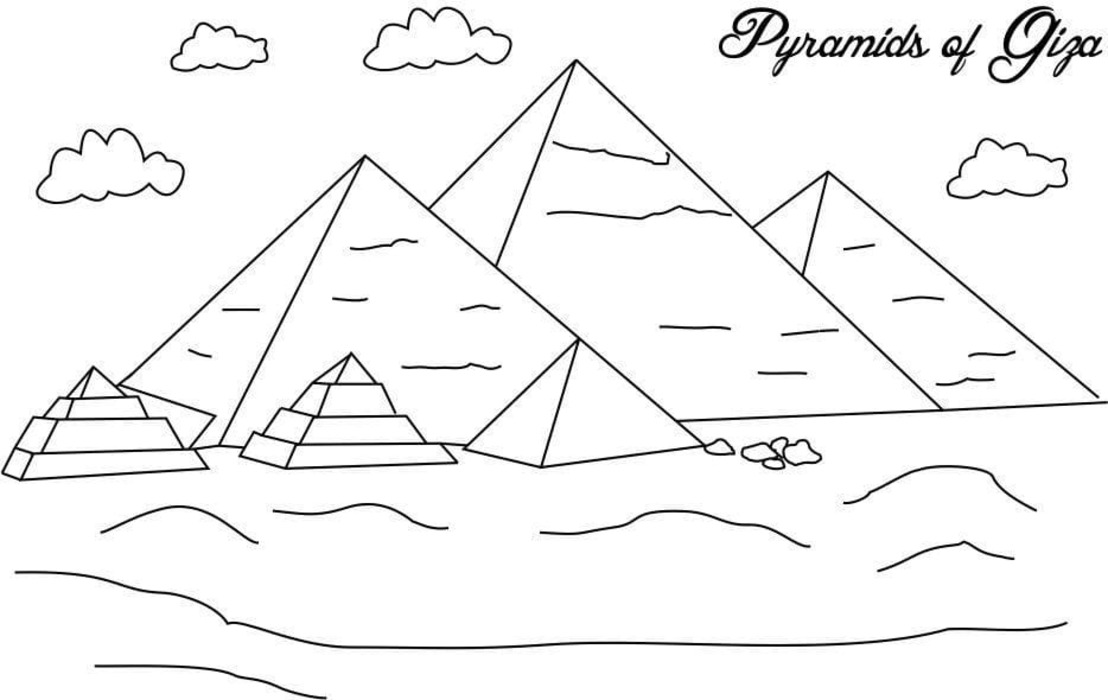 Dibujos de Dibujar Pirámide para niños para colorear