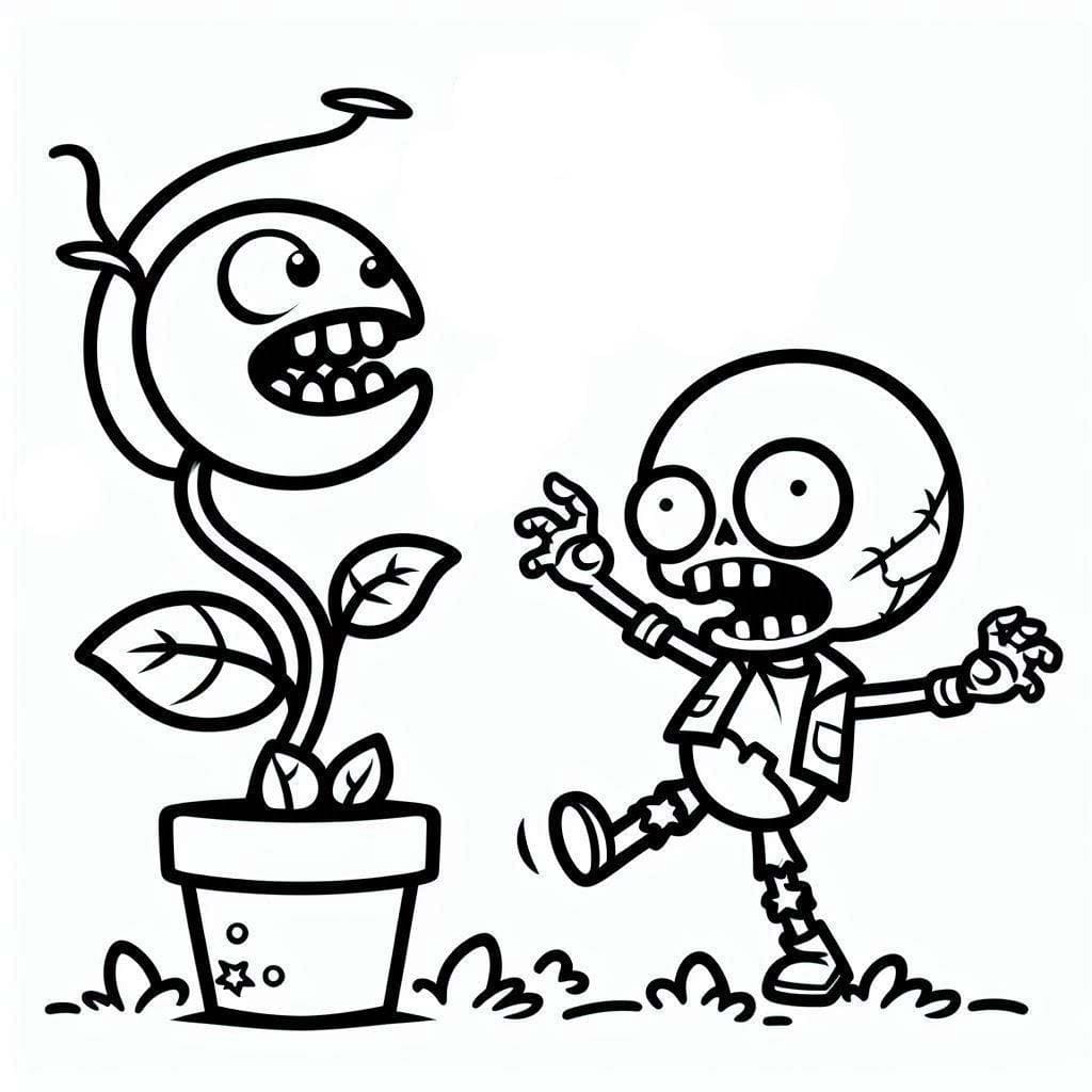 Dibujar Plants vs Zombies básico para colorir