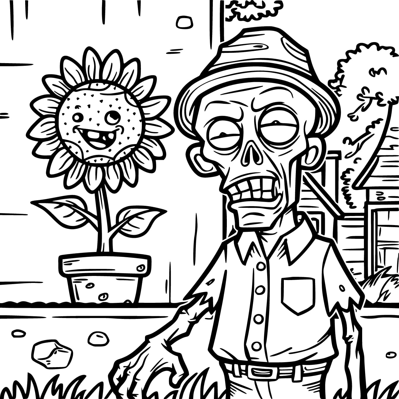 Dibujar Plants vs Zombies para colorir