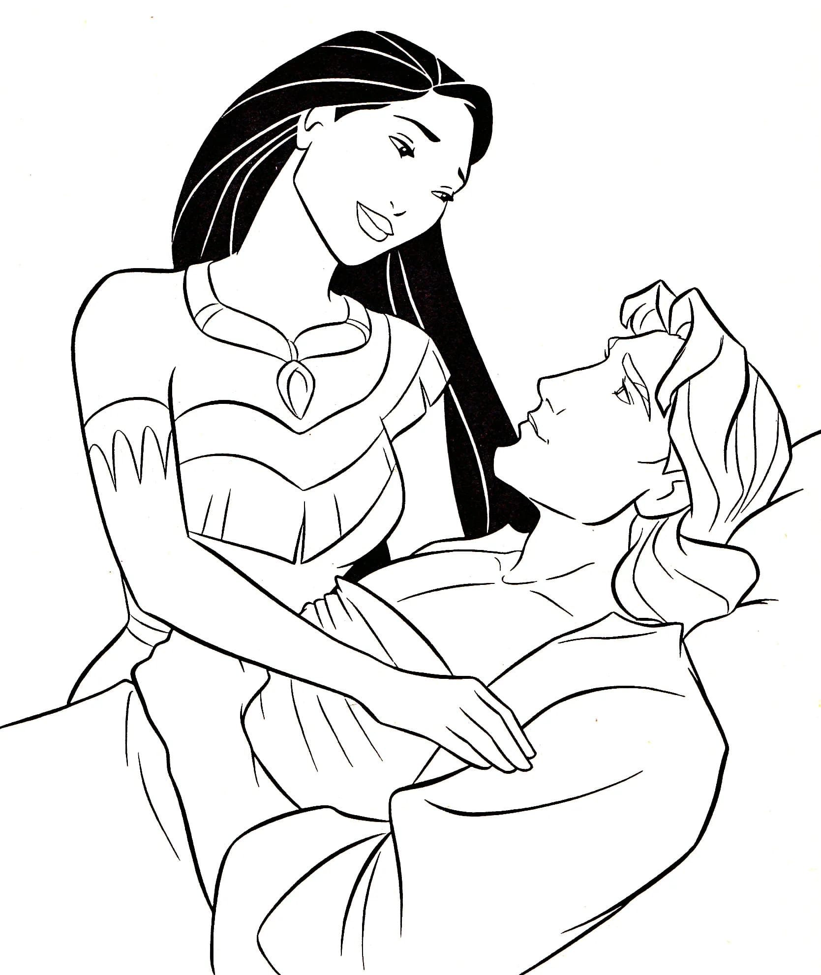 Dibujos de Dibujar Pocahontas 4 para colorear