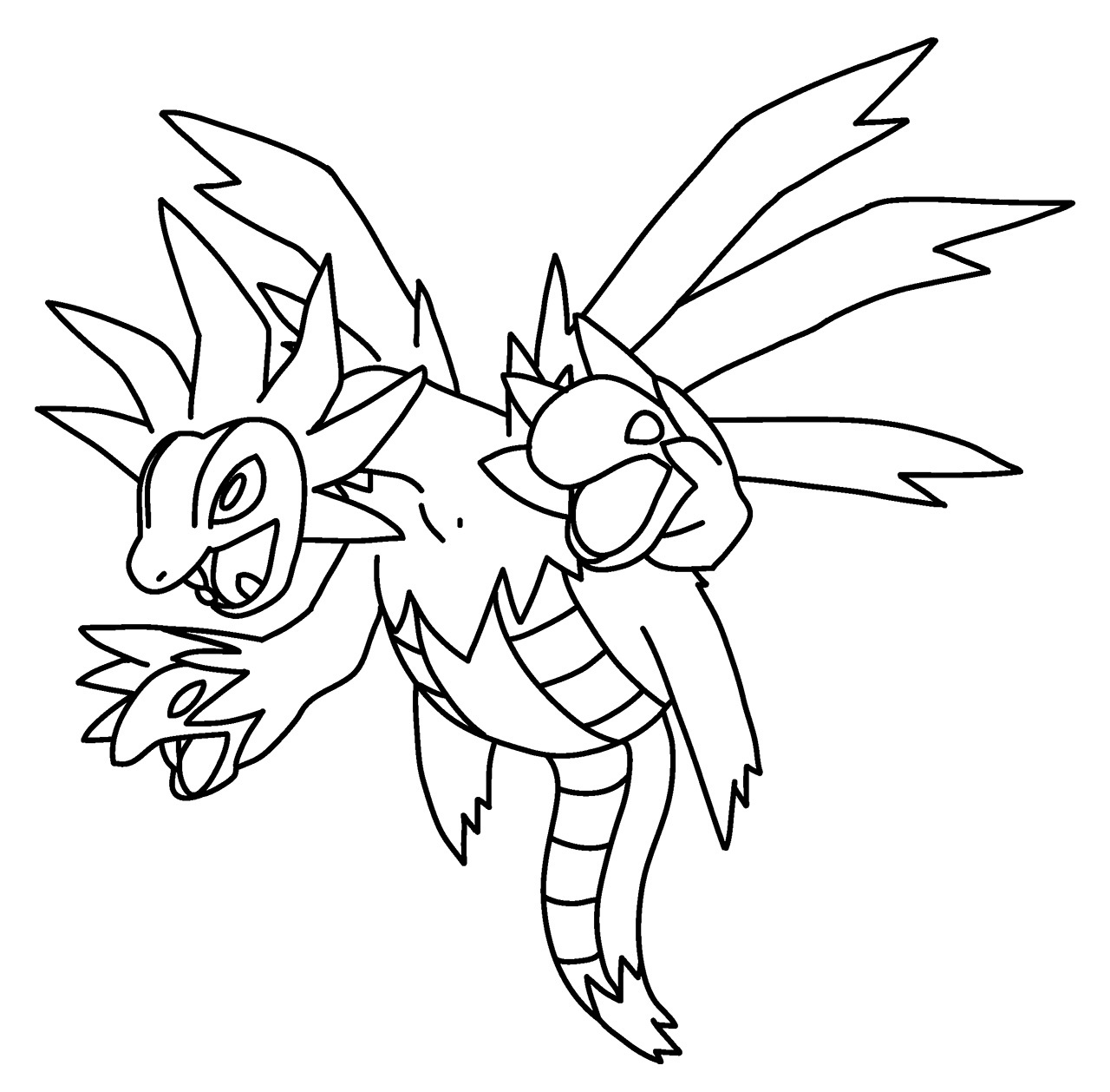 Dibujos de Dibujar Pokémon Hydreigon para colorear