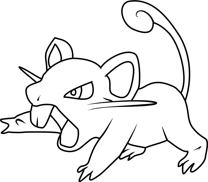 Dibujar pokemon rattata para colorir