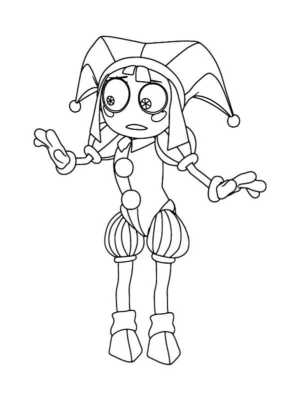 Dibujos de Dibujar Pomni básico para colorear