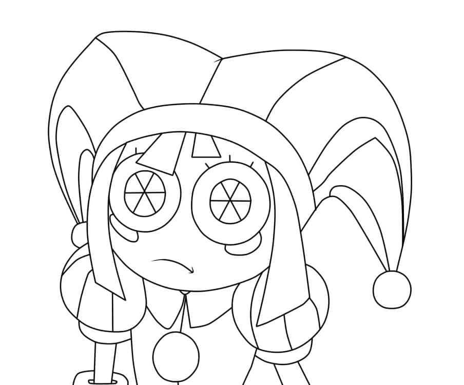 Dibujos de Dibujar Pomni muy sencillo para colorear