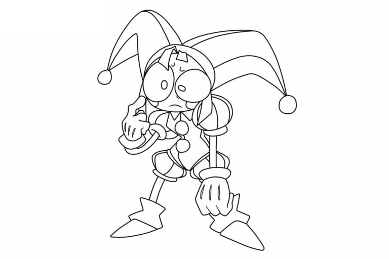 Dibujos de Dibujar Pomni sencillo para colorear