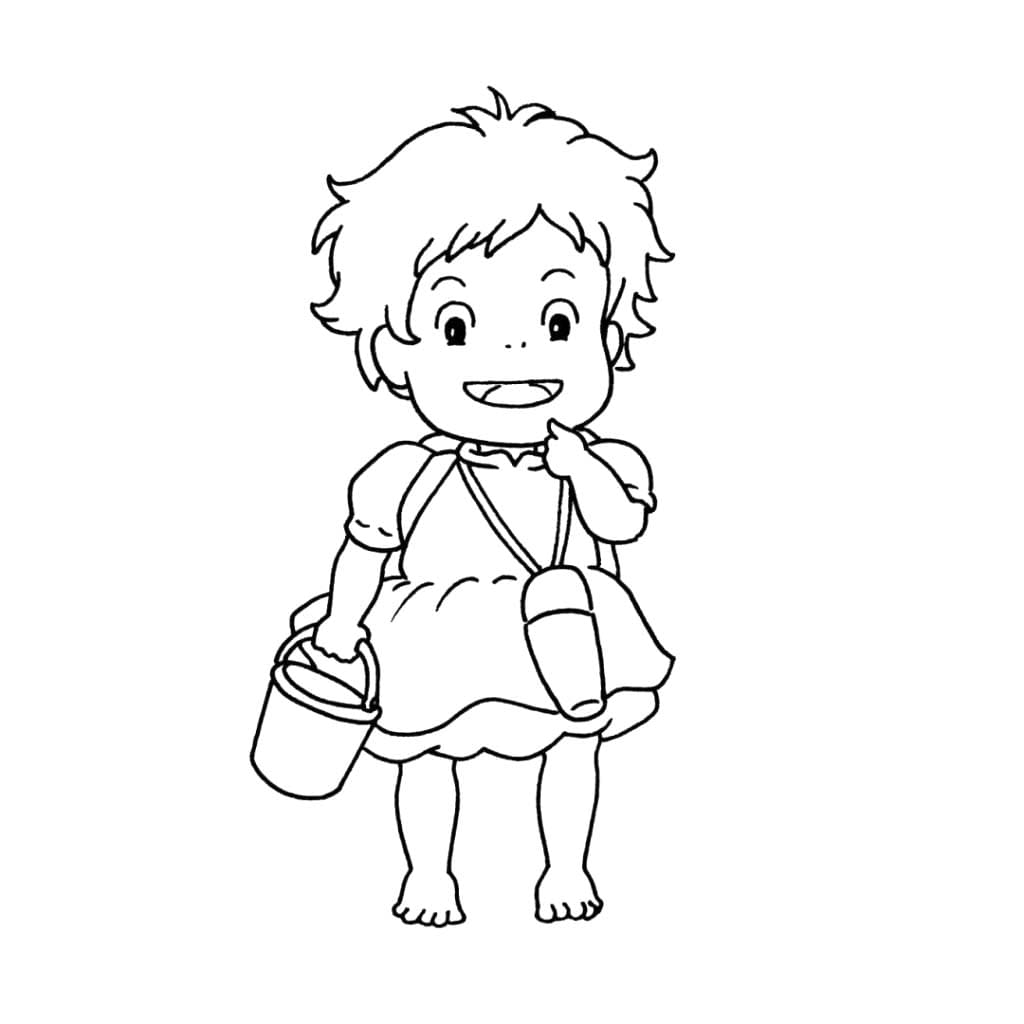 Dibujos de Dibujar Ponyo fácil en niños para colorear