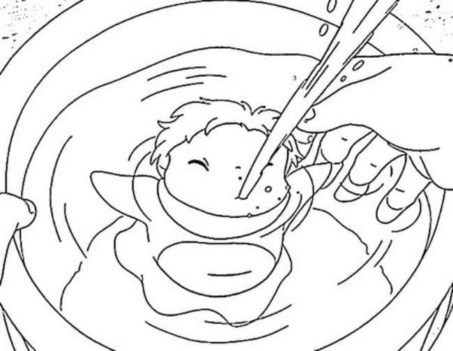 Dibujos de Dibujar Ponyo sencillo gratuito para colorear