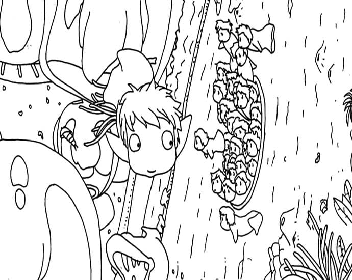 Dibujos de Dibujar Ponyo sencillo imprimible para colorear