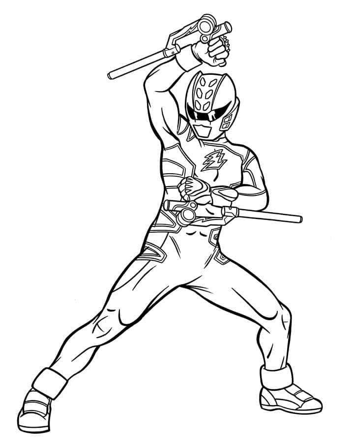 Dibujar Power Ranger Jungle Fury para colorir