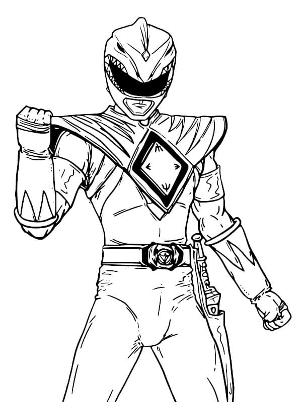 Dibujos de Dibujar Power Ranger para niños imprimible para colorear