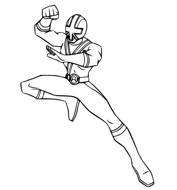 Dibujos de Dibujar Power Ranger Samurai Verde para colorear