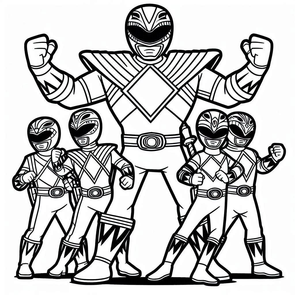 Dibujar Power Rangers básico para colorir