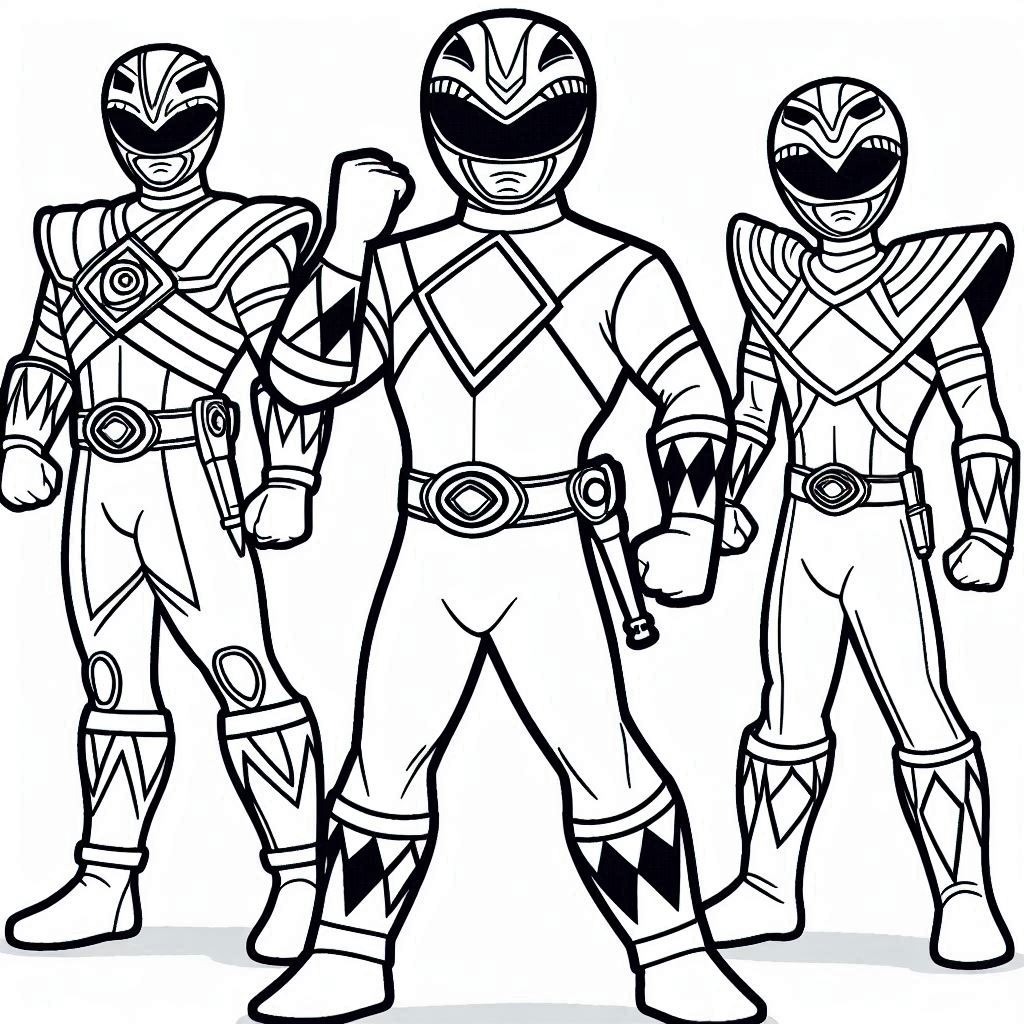 Dibujos de Dibujar Power Rangers fácil para colorear