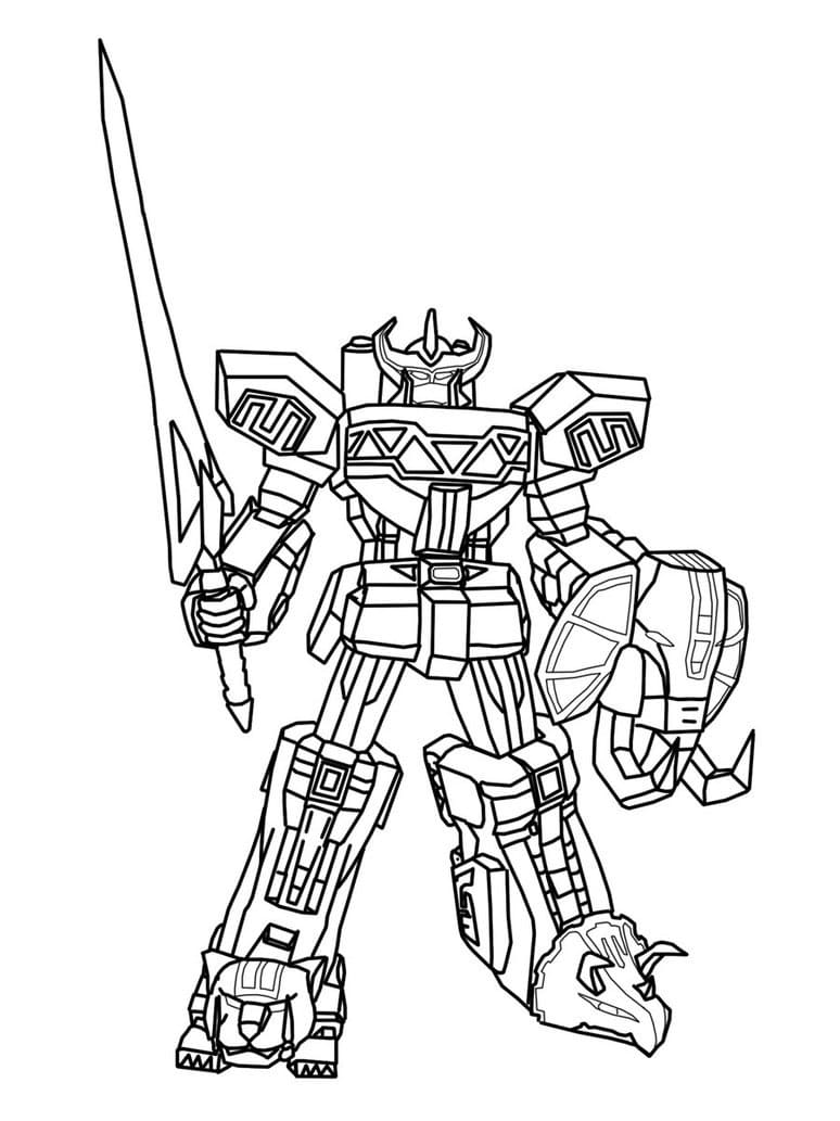 Dibujar Power Rangers Megazord para colorir