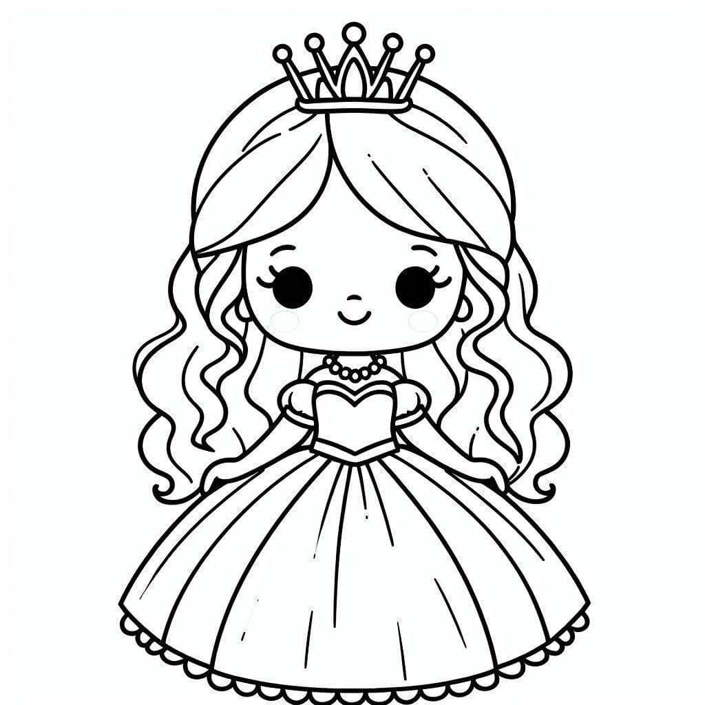 Dibujos de Dibujar princesa linda para colorear