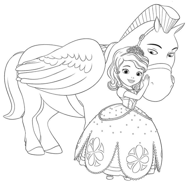 Dibujos de Dibujar Princesita Sofía básico para colorear