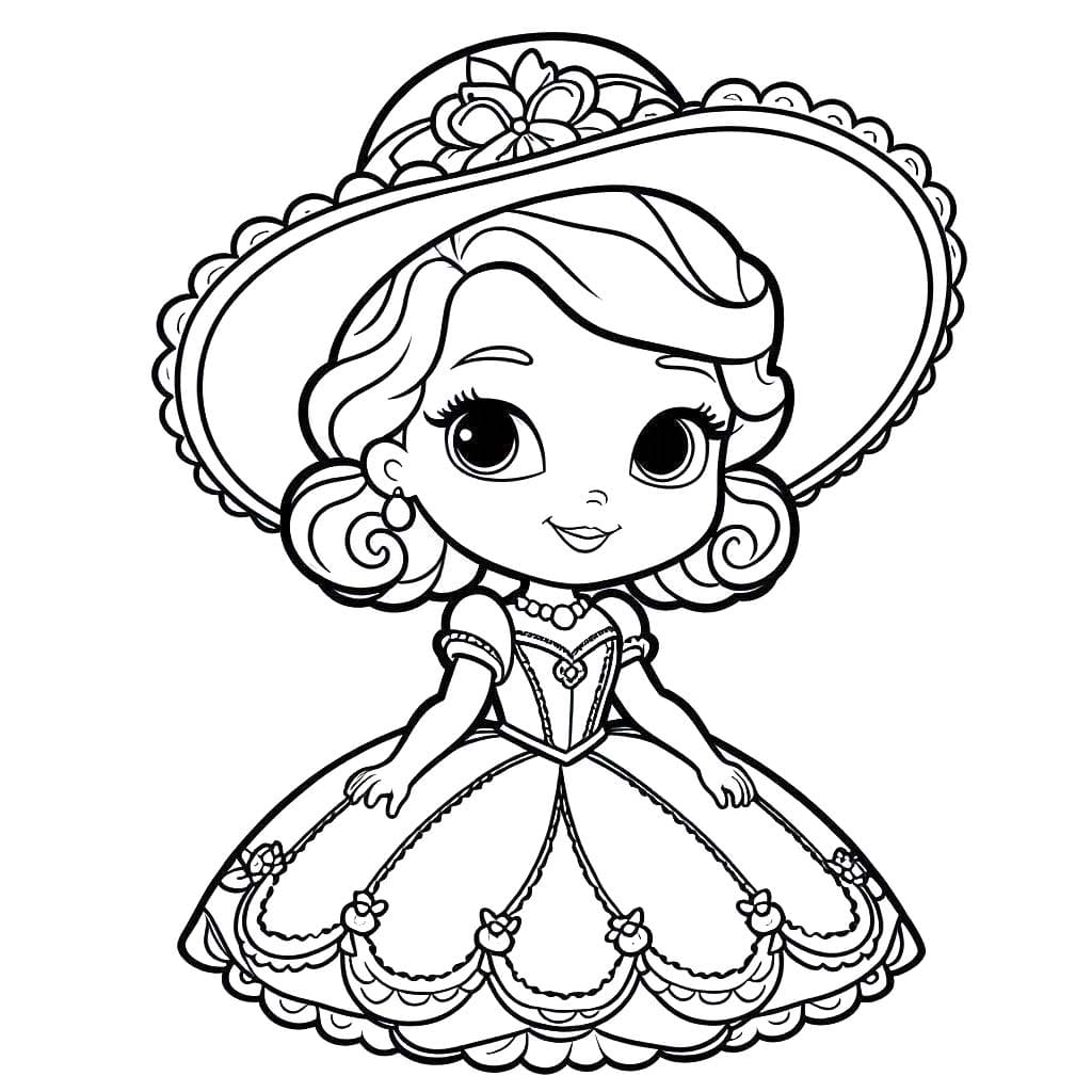 Dibujos de Dibujar Princesita Sofía fácil para colorear