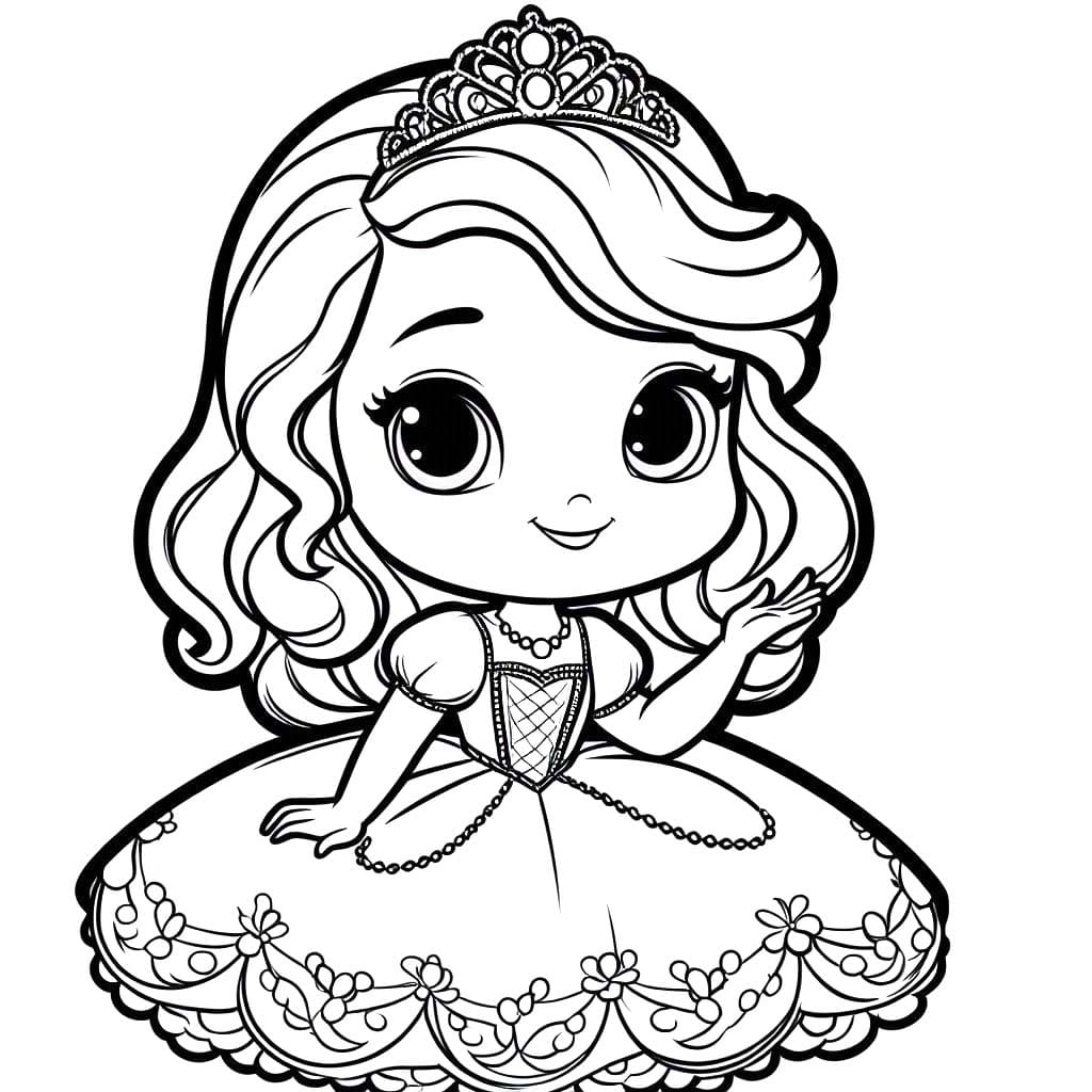 Dibujos de Dibujar Princesita Sofía sencillo para colorear